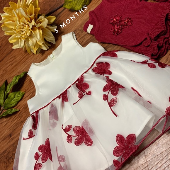 American Princess Other - ⬇️$15 Beautiful Floral Burgundy/Cream Formal Dress